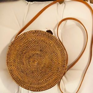 [Woven] basket crossbody purse